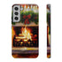Candles on the Hearth Decorated for Christmas - Impact Resistant Phone Case Samsung Galaxy S22 Plus Matte